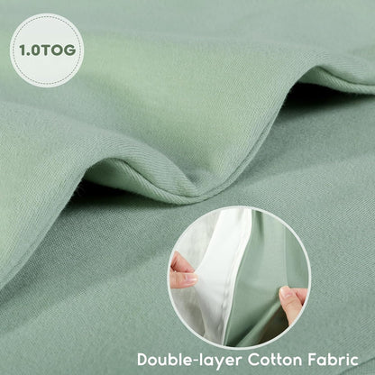 Yoofoss Baby Sleep Sack | 100% Organic Cotton Wearable Blanket for 6-12 Months | 2-Pack, TOG 1.0, Lightweight