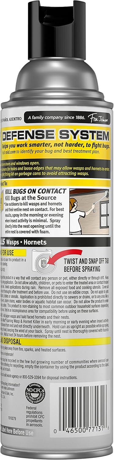 Raid Wasp & Hornet Killer Spray - Effectively Eliminates Nests & Stinging Insects | 13 oz