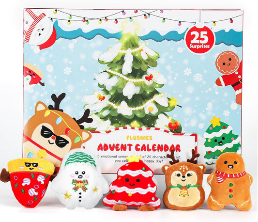 Mini Plush Advent Calendar 2025 by [Brand Name] - 25 Cute Emotional Plushies | Perfect Holiday Gifts for Kids & Collectors