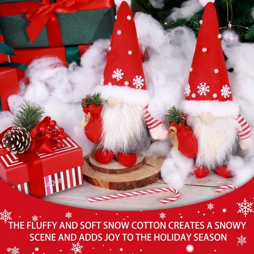 EIMMBD Christmas Cotton Snow Decor - Fluffy Artificial Snow for Holiday Crafts | 12.4 Ounces