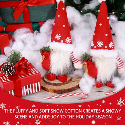 EIMMBD Christmas Cotton Snow Decor - Fluffy Artificial Snow for Holiday Crafts | 12.4 Ounces