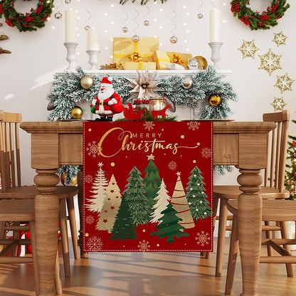Christmas Tree Table Runner - 13 x 72 in, Polyester, Farmnall - Variation: Christmas Tree 2