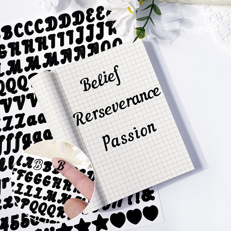 12Sheets Small Letter Stickers 0.5Inch Vinyl Alphabet