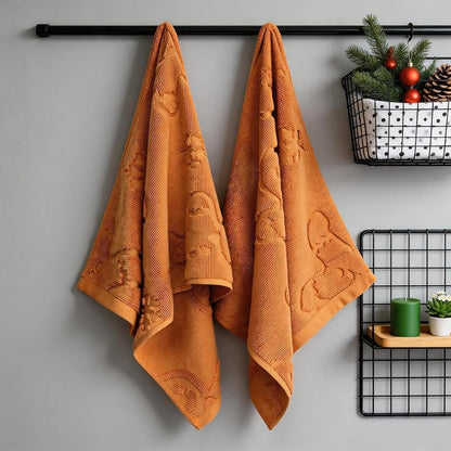 Christmas Gingerbread Hand Towels Set - 3 Pack 14 x 30 in 100% Cotton