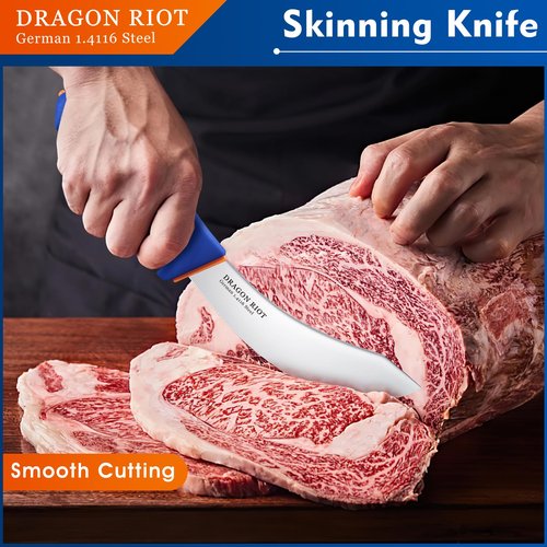 DRAGON RIOT Premium Butcher Knife Set for Meat Cutting BBQ Brisket Meat Trimming Knife - Stainless Turkey Carving Knife