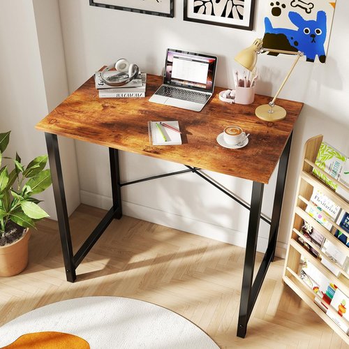 DUMOS Compact 32-Inch Small Computer Desk - Modern Minimalist Writing Table for Home & Bedroom