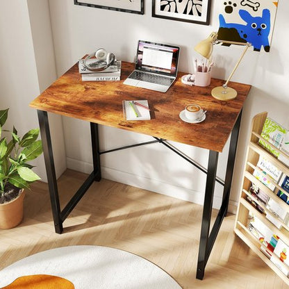 DUMOS Compact 32-Inch Small Computer Desk - Modern Minimalist Writing Table for Home & Bedroom
