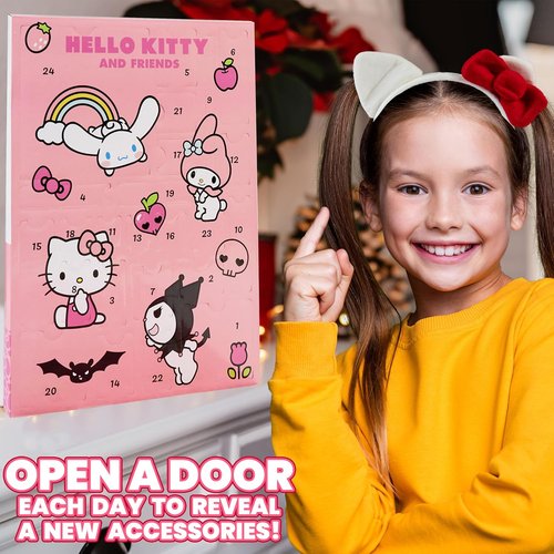 Hello Kitty | Sanrio Advent Calendar 2025 - Color Your Own Figurines & 24 Kawaii Accessories for Girls