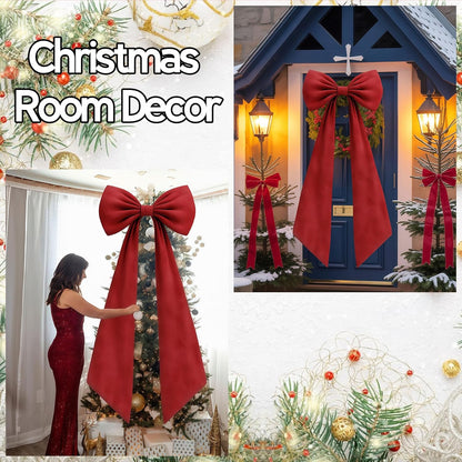 Regine Switzerland Large Ruby Red Velvet Bow - 50 x 20 Inch Christmas & Wedding Decor | Heavyweight Design