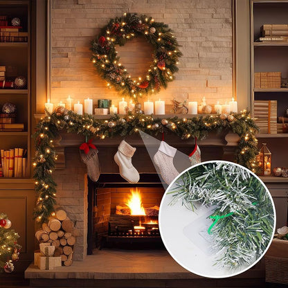 Green 50 Pcs Transparent Zip Tie Mounts & 50 Green Cable Ties for Christmas Garlands