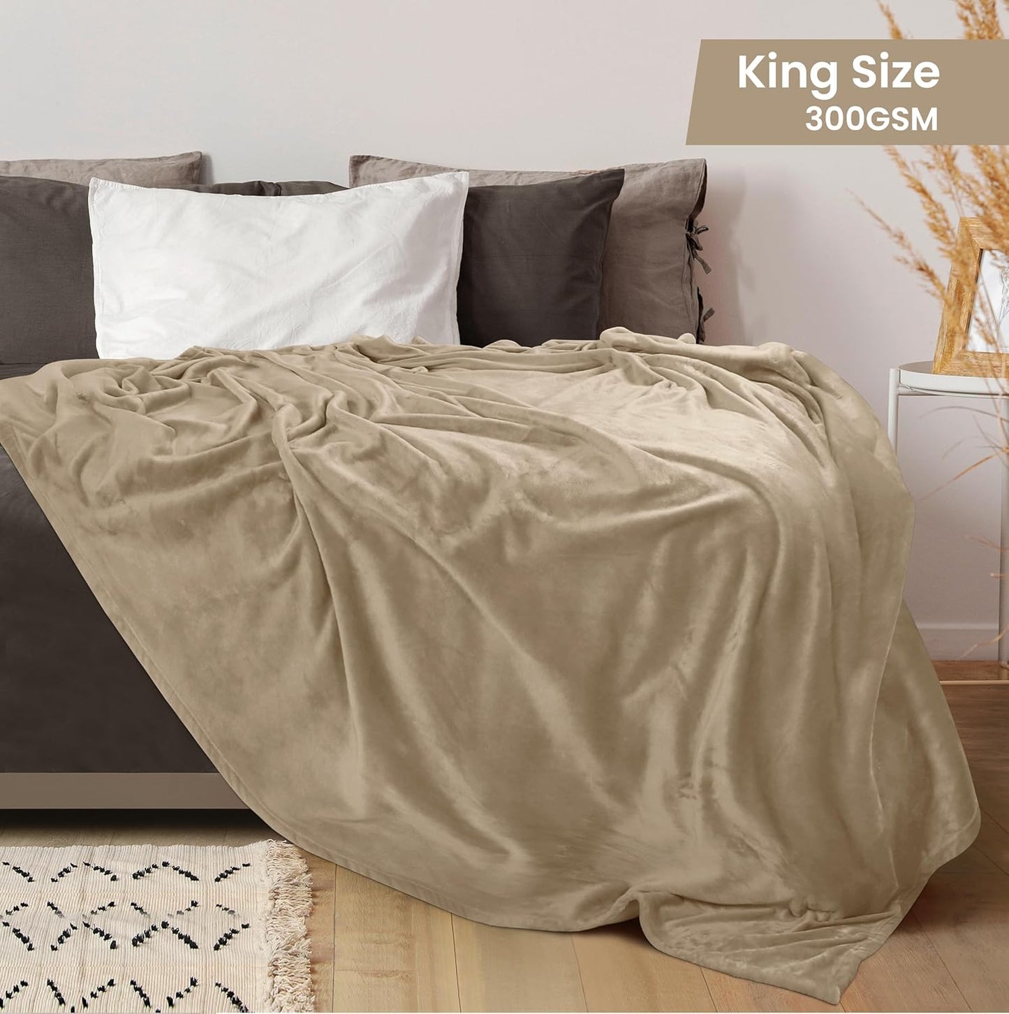 Utopia Bedding Fleece Blanket - King Size Luxury Soft Microfiber | Anti-Static Camel Color (90x102 Inch)