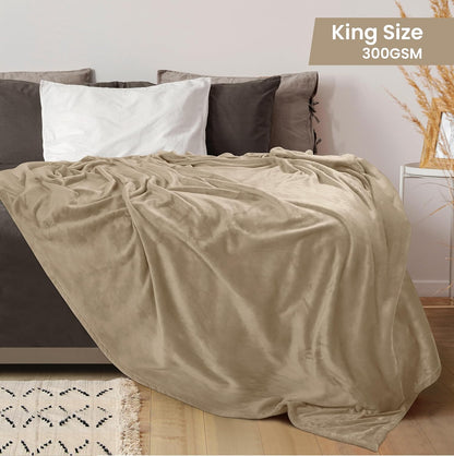 Utopia Bedding Fleece Blanket - King Size Luxury Soft Microfiber | Anti-Static Camel Color (90x102 Inch)