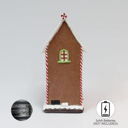 Moments In Time Gingerbread Village House - LED Light Up Christmas Decoration | 12.9” Handcrafted Polyresin Holiday Décor