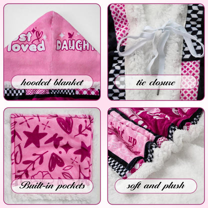 Mother's Day Soft Wearable Blanket Gifts for Daughter who are First Time Mom, Best Daughter Ever Gifts, Throw Blankets Presents for Birthday, Christmas, Daughter Gifts from Mon Dad Parents