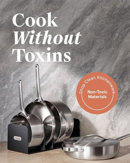 Caraway Stainless Steel Cookware Set - 12-Piece 5-Ply Pots & Pans - Non-Toxic, PTFE & PFOA Free, Space-Saving Design