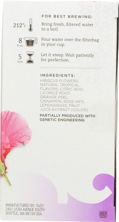 Tazo Tea Passion 20 Bags Net WT. 1.8 OZ/52G