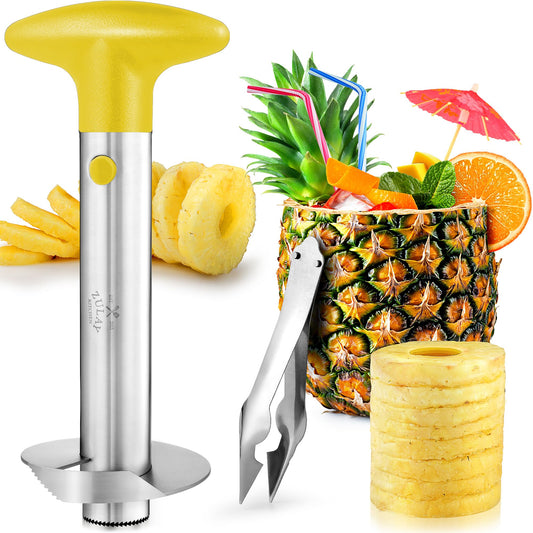 Pineapple Corer and Slicer with Triple Reinforced Stainless Steel with Thicker Blade - Easy-to-Use Pineapple Corer & Pineapple Cutter - Pineapple Slicer and Corer Tool for Easy Core Removal by Zulay