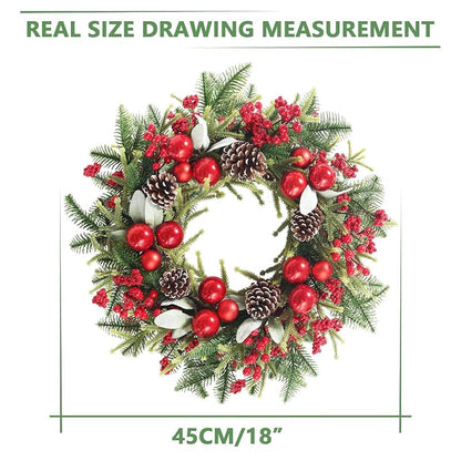 20 Inch Christmas Wreath for Front Door Outdoor Decor