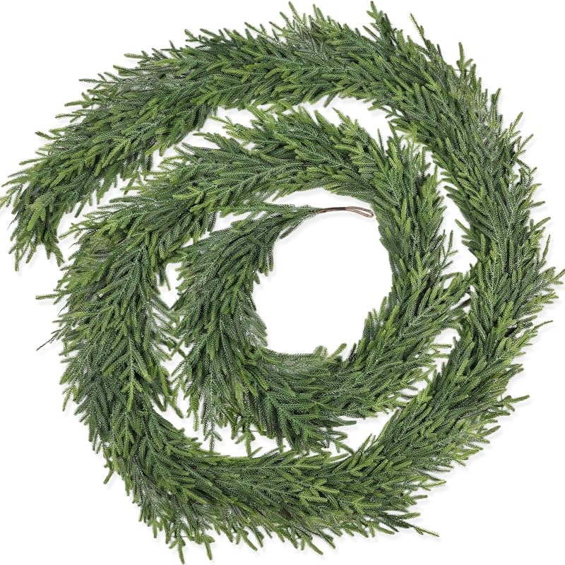 16ft Real Touch Pine Garland - Multicolor Christmas Greenery, Tulvend