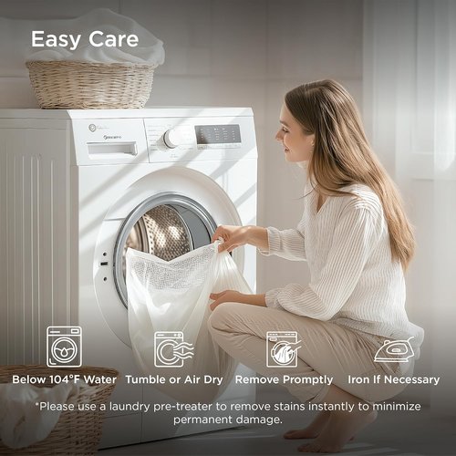 Bedsure Cooling California King Sheet Set - Breathable Rayon from Bamboo, Deep Pocket, Soft White Luxury Bedding