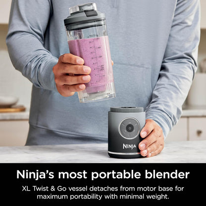 Ninja BC251GY Blast Max Cordless Blender - Smoothies & Ice Crush, 22 oz. Twist & Go Vessel, Gray - Certified Refurbished