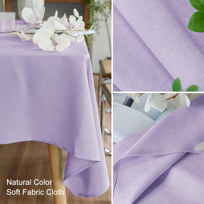 AUSSPVOCT Textured Linen Tablecloth Rectangle 52x70 Water Resistant Spill-Proof Wipeable PurpleTable Cloth Wrinkle Free Fabric Dining Table Cover for Birthday Party Farmhouse Wedding Tablecloths