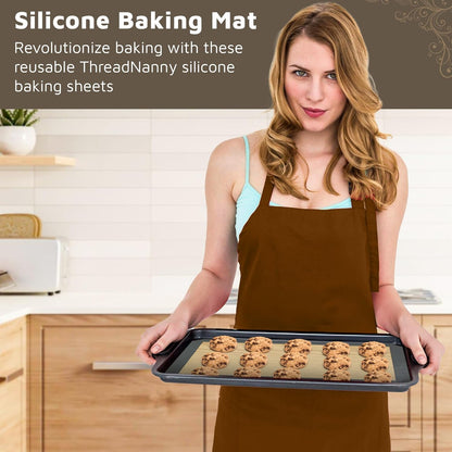 Skiennix Silicone Baking Mats - Nonstick 4-Pack for Macarons & Cookies | 2 Half & 2 Quarter Sizes