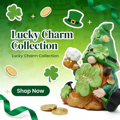 Hodao Green St. Patrick's Day Gnome - 6" Handmade Resin Standing Figurine | Irish Elf Home Decor