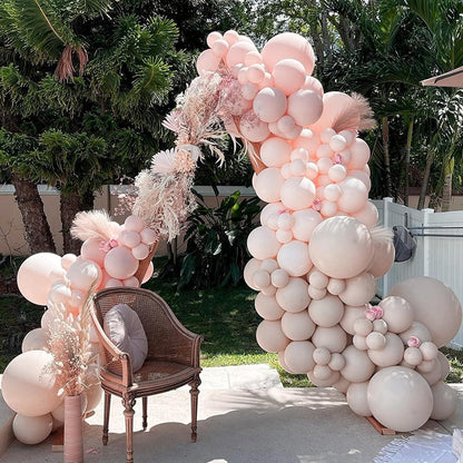 PartyWoo Beige Balloon Arch Kit - 152pcs in Various Sizes for Weddings, Graduations & Baby Showers