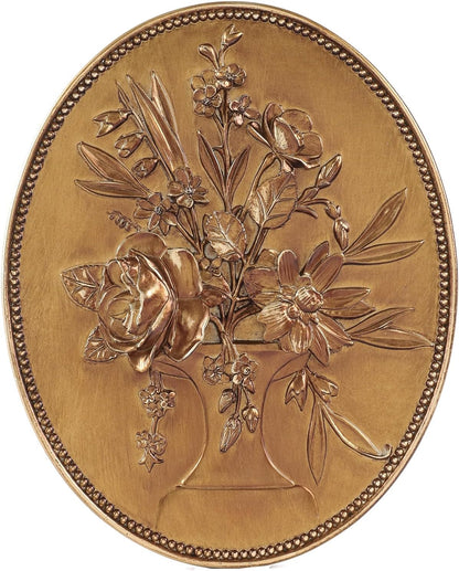 SIKOO Vintage Gold Flower Wall Sculpture - Hand-Painted Ornate Wall Art for Kitchen, Bedroom, Living Room
