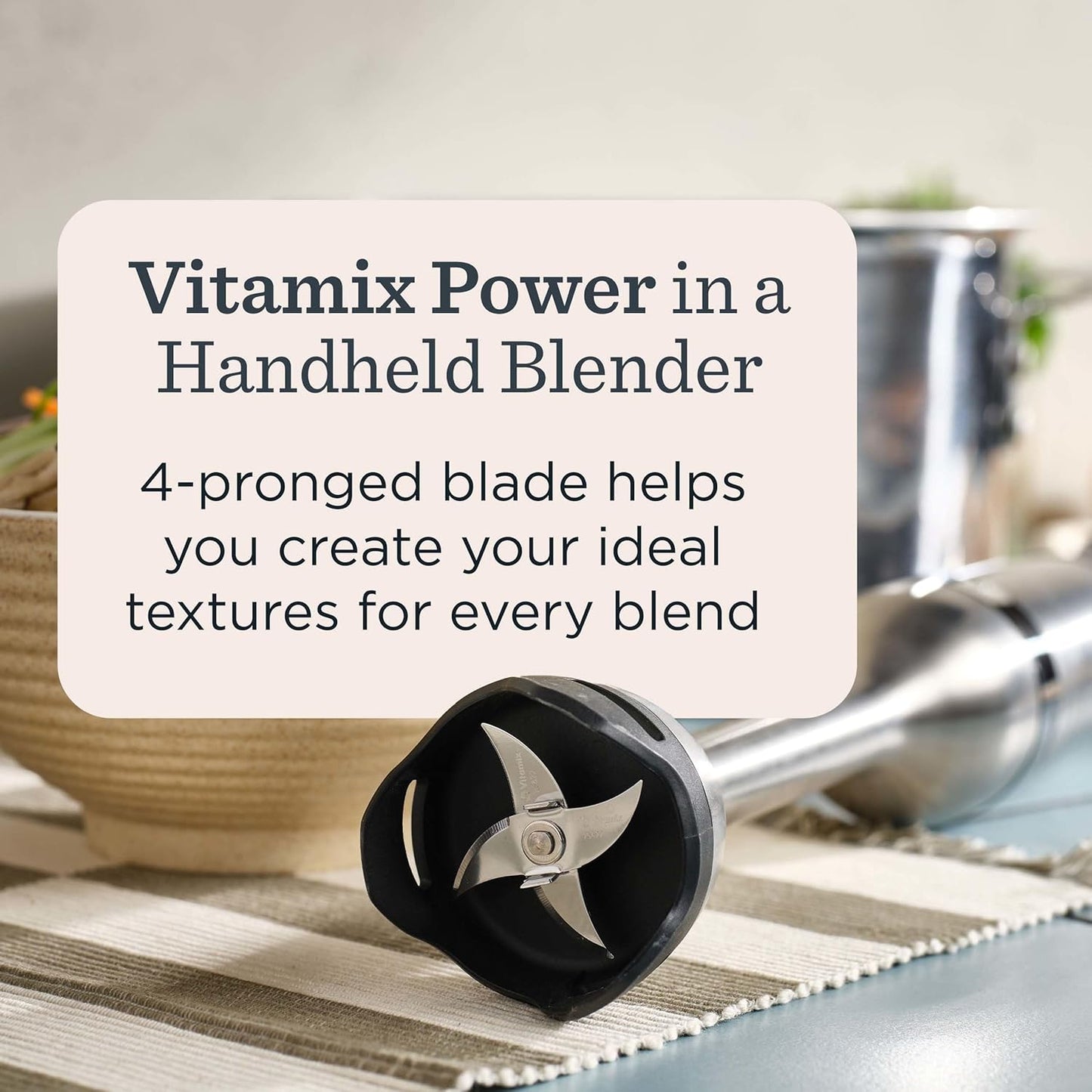 Vitamix Immersion Blender - 5-Speed Professional Hand Blender with Whisk Attachment & Storage Case | Stainless Steel/Black