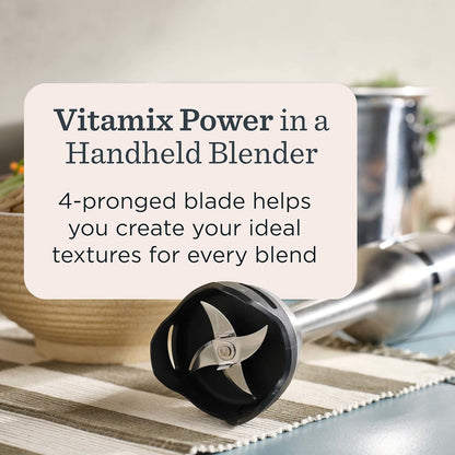 Vitamix Immersion Blender - 5-Speed Professional Hand Blender with Whisk Attachment & Storage Case | Stainless Steel/Black