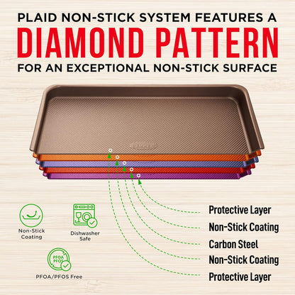 Non-Stick Bakeware Set by [Brand Name] - 8-Piece Professional Multi-Sized Baking Pans | Muffin, Loaf & More - Gold