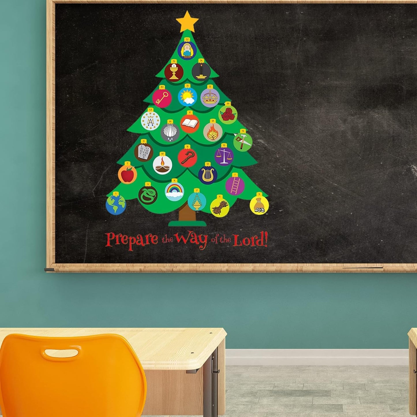 Needzo Jesse Tree Magnetic Advent Calendar - Traditional Christian Countdown to Christmas 2024, 8 x 12 Inches
