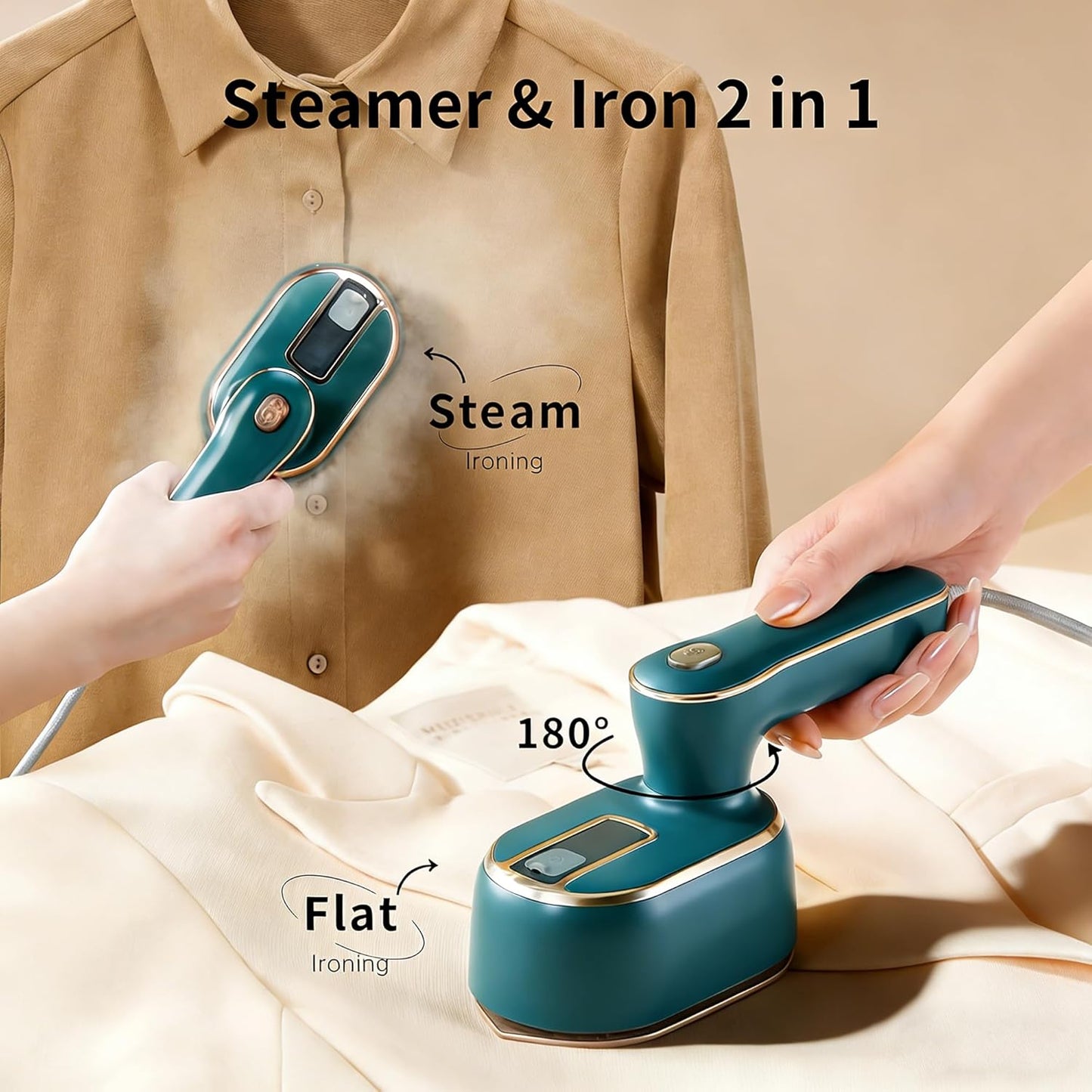 Travel Steamer for Clothes by [Brand Name] - 1000W Compact Mini Iron for Wrinkle Removal | Perfect for Travel, College, and Home