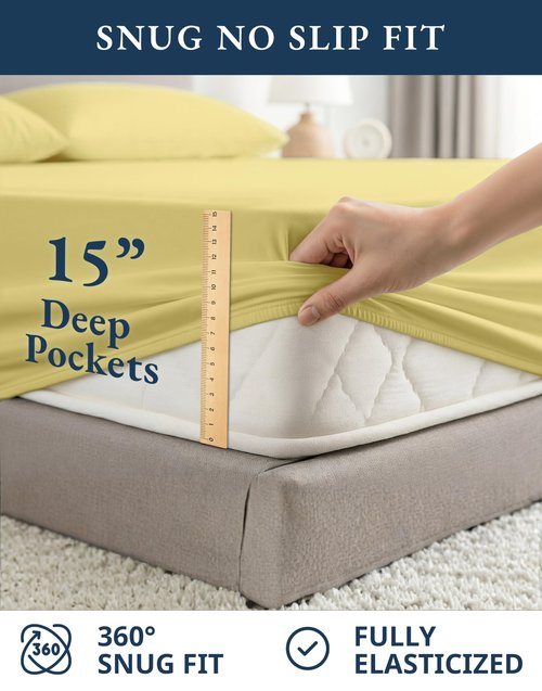 LANE LINEN RV Queen Sheets Set, 4Pc 100% Organic Cotton Bed Sheets Short Queen Size, Soft, Percale Weave, Luxury Hotel Sheets RV Queen Size, Breathable RV Queen Sheets Deep Pocket Upto 15" - Cocoon