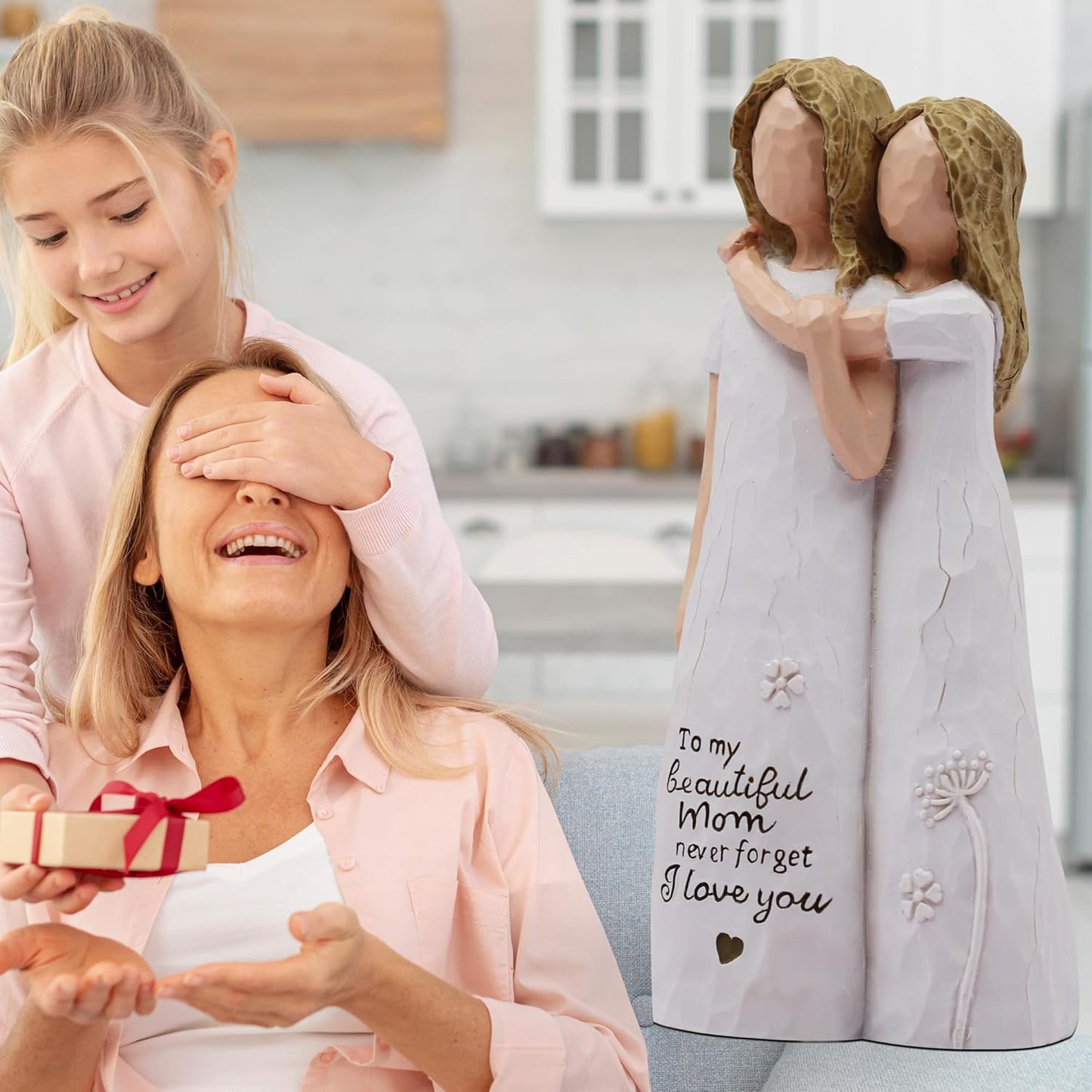 Regine Switzerland Sculpted Hand-Painted Figurine - Heartfelt Birthday Gift for Mom from Daughter