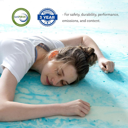 MLILY Queen Mattress Topper - 3 Inch Gel-Infused Memory Foam Cooling Pad | CertiPUR-US Certified, 60”x80”