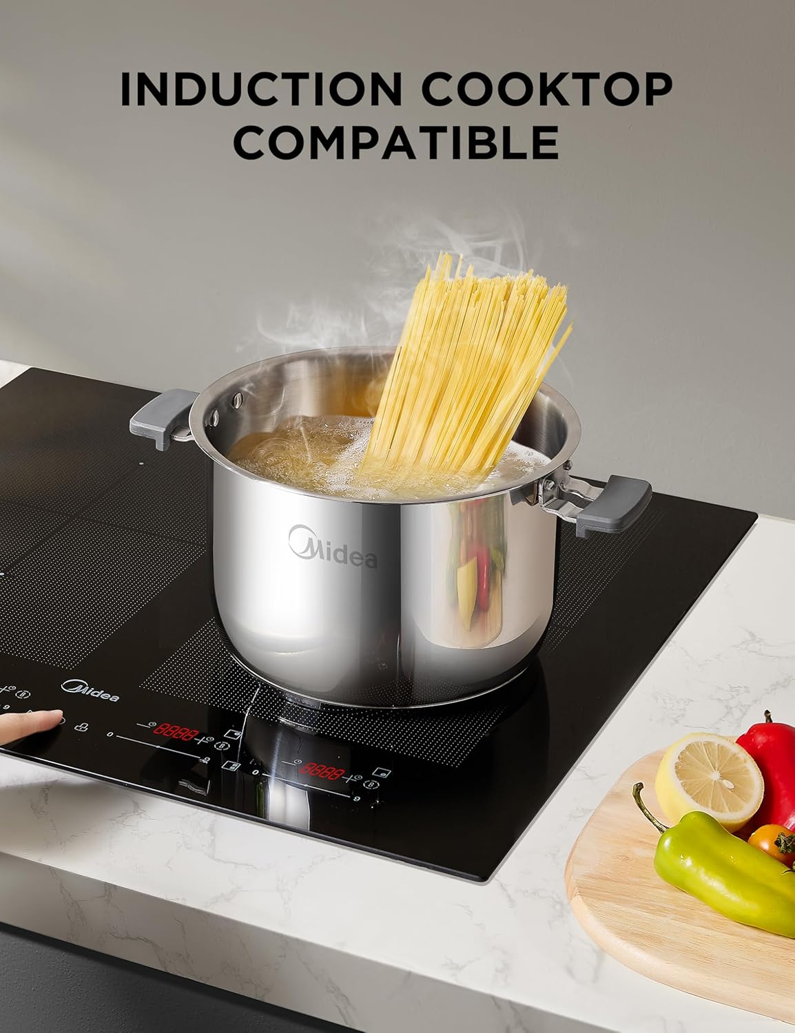 Midea 10-in-1 Electric Pressure Cooker - Versatile Slow Cooker, Steamer & Sous Vide - 6 Quart Stainless Steel Pot