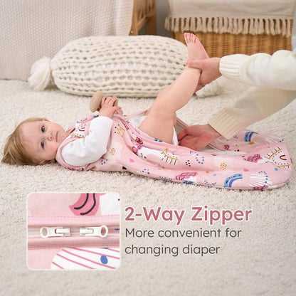 Yoofoss Baby Sleep Sack 12-18 Months, TOG 2.5 Baby Wearable Blanket with 2-Way Zipper, 100% Organic Cotton Fabric Winter Newborn Sleeping Sack, Warm Soft Comfy
