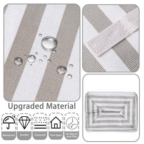 BOOMIBOO 2-Pack Large Laundry Basket,Waterproof Freestanding Laundry Hamper,Collapsible Clothes Basket with Easy Carry Handles in Laundry Room Bathroom Bedroom Dorm,Grey,75L