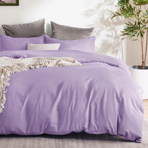 Bedsure Duvet Cover King Size - Soft Double Brushed Bedding Set for Kids & Adults, Zipper Closure, 3 Pieces, Includes 1 Duvet Cover (104"x90") & 2 Pillow Shams, NO Comforter, Orchid Bloom