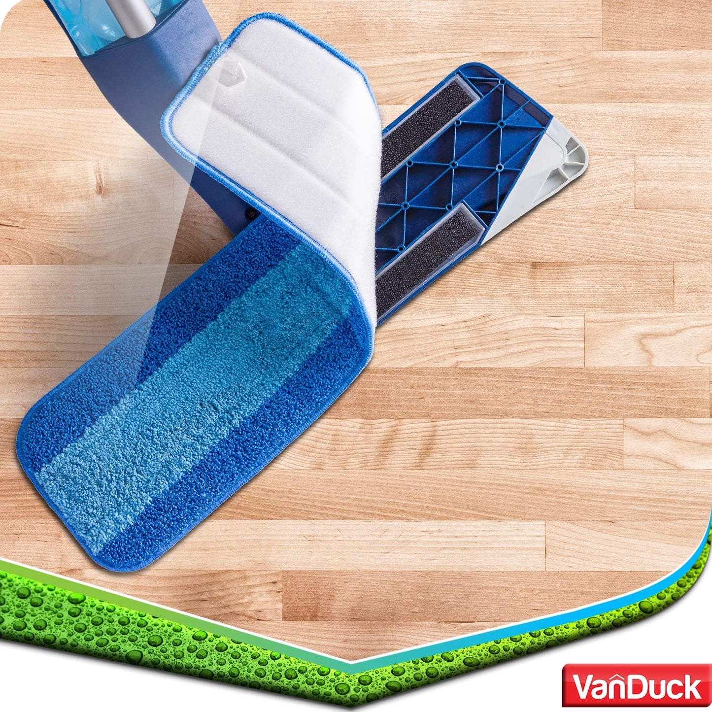 VanDuck Microfiber Mop Pads - 3 Pack Compatible with Bona Mop for 18-Inch Hardwood Floor Cleaning