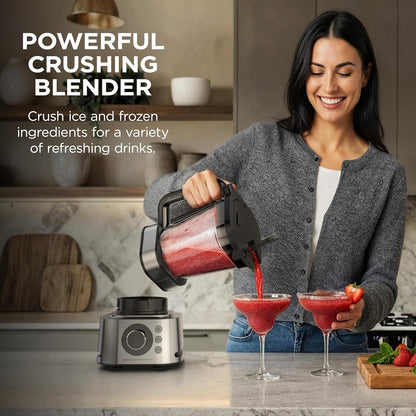 Ninja Blender - Food Processor Combo | Power Blender System for Smoothies & Shakes, 72-Oz Pitcher, Silver