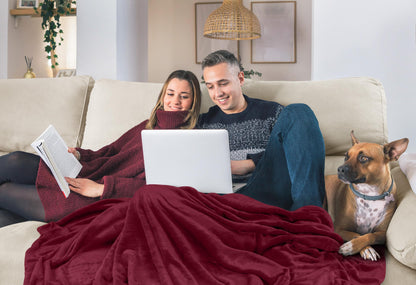 Utopia Bedding Fleece Blanket Twin Size Burgundy 300GSM Luxury Anti-Static Fuzzy Soft Microfiber Bed Blanket (60x80 Inch)