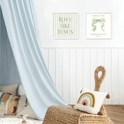 LARTSFRO Coquette Wall Art Decor - Inspirational Bible Verse Posters | Sage Green Bow Design, 10x10 Inch Set of 4