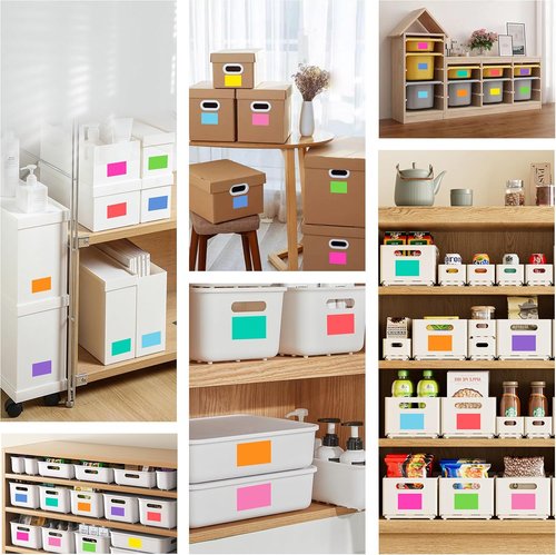 Colored Labels Stickers - 3" x 2" Large Adhesive Moving Labels | 200 Pack in 10 Vibrant Colors