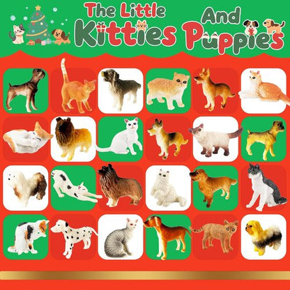 Animals Advent Calendar 2025 - 24 Days of Cat & Dog Figurines | Christmas Countdown for Kids & Adults