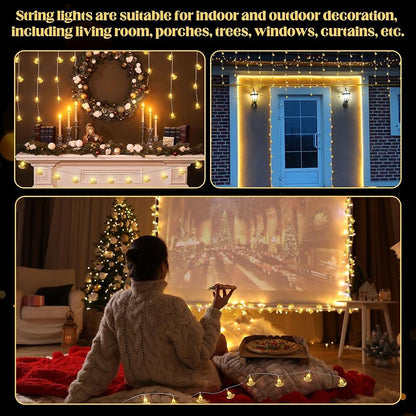 3 Pack 20 ft Diwali String Lights with 30 Warm White LEDs