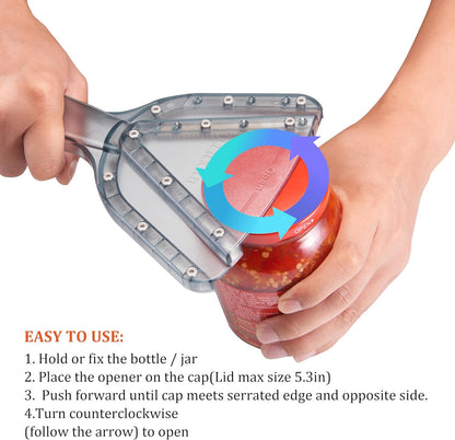 Skiennix Jar Opener - Easy Twist Off Bottle Caps for Seniors & Arthritis Relief | Handheld Kitchen Gadget (Blue)